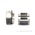 Двухпортовый разъем DVI, гнездовой, прямоугольный, DIP
